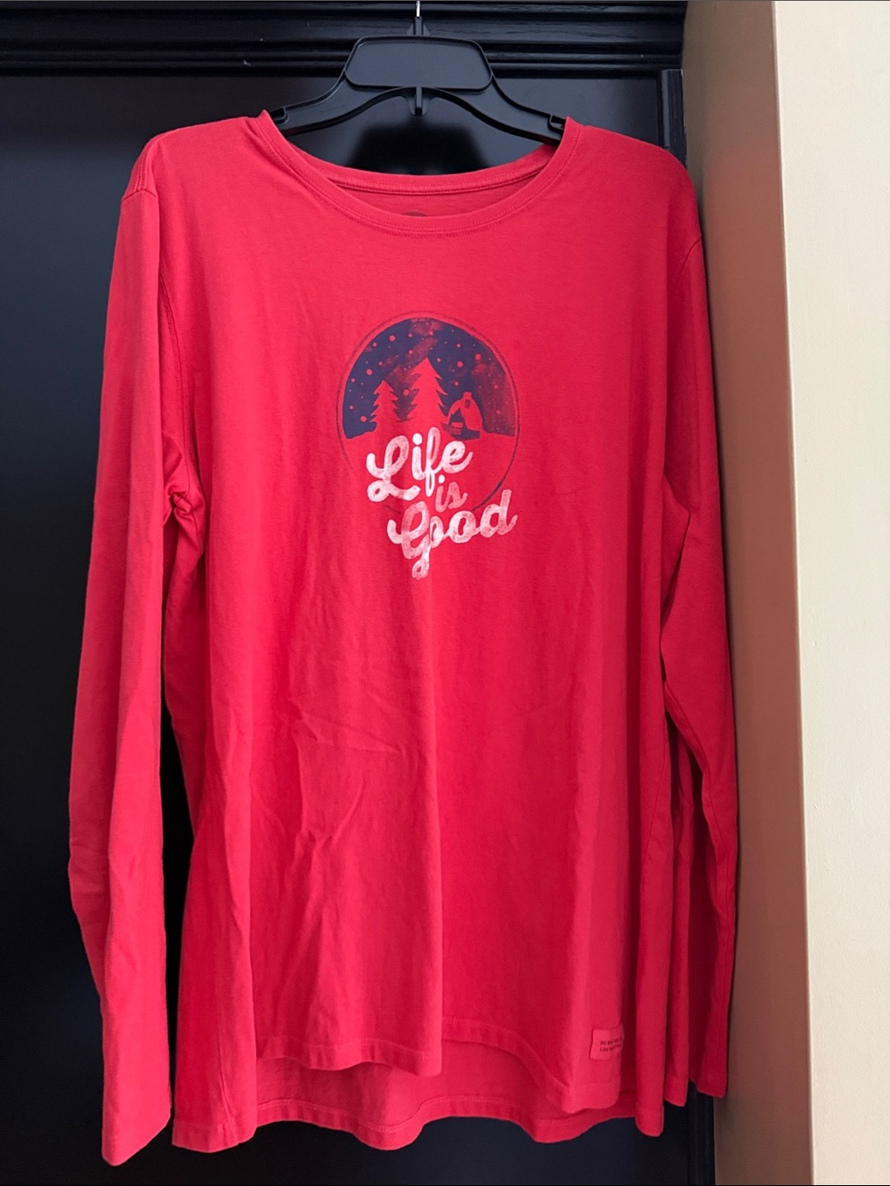 Life is Good Long-Sleeve Tee - Red XL